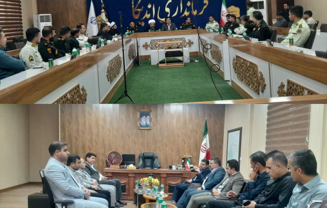 تقویت تعاملات حاکمیتی در اندیکا؛ دیدار دستگاه‌های قضایی و انتظامی با فرماندار در ایام هفته دولت