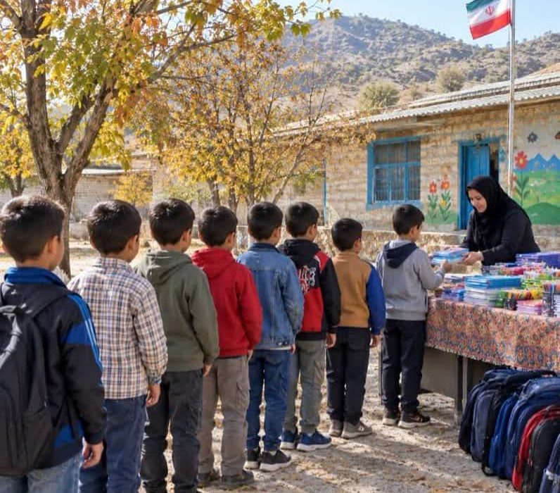 توزیع ۵۷۷ بسته نوشت افزار و لب‌تاپ میان خانواده‌های عشایری مسجدسلیمان توسط موسسه خیریه زنان نیک اندیش بختیاری 